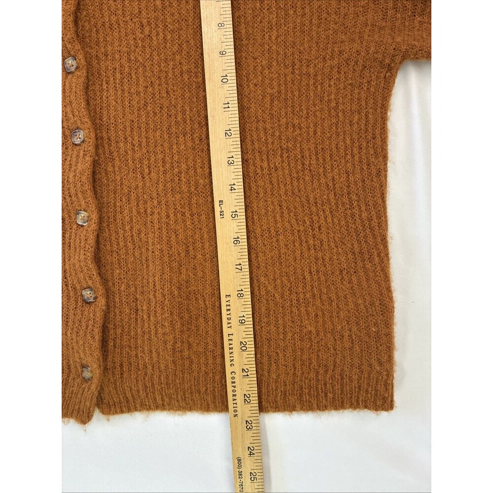 Madewell Bellaire Alpaca Blend Cardigan Sweater Small Golden Pecan Quiet Luxury - Picture 7 of 8
